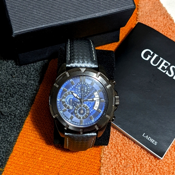 GUESS Chronograph Steel Blue Watch - Picture 2 of 4